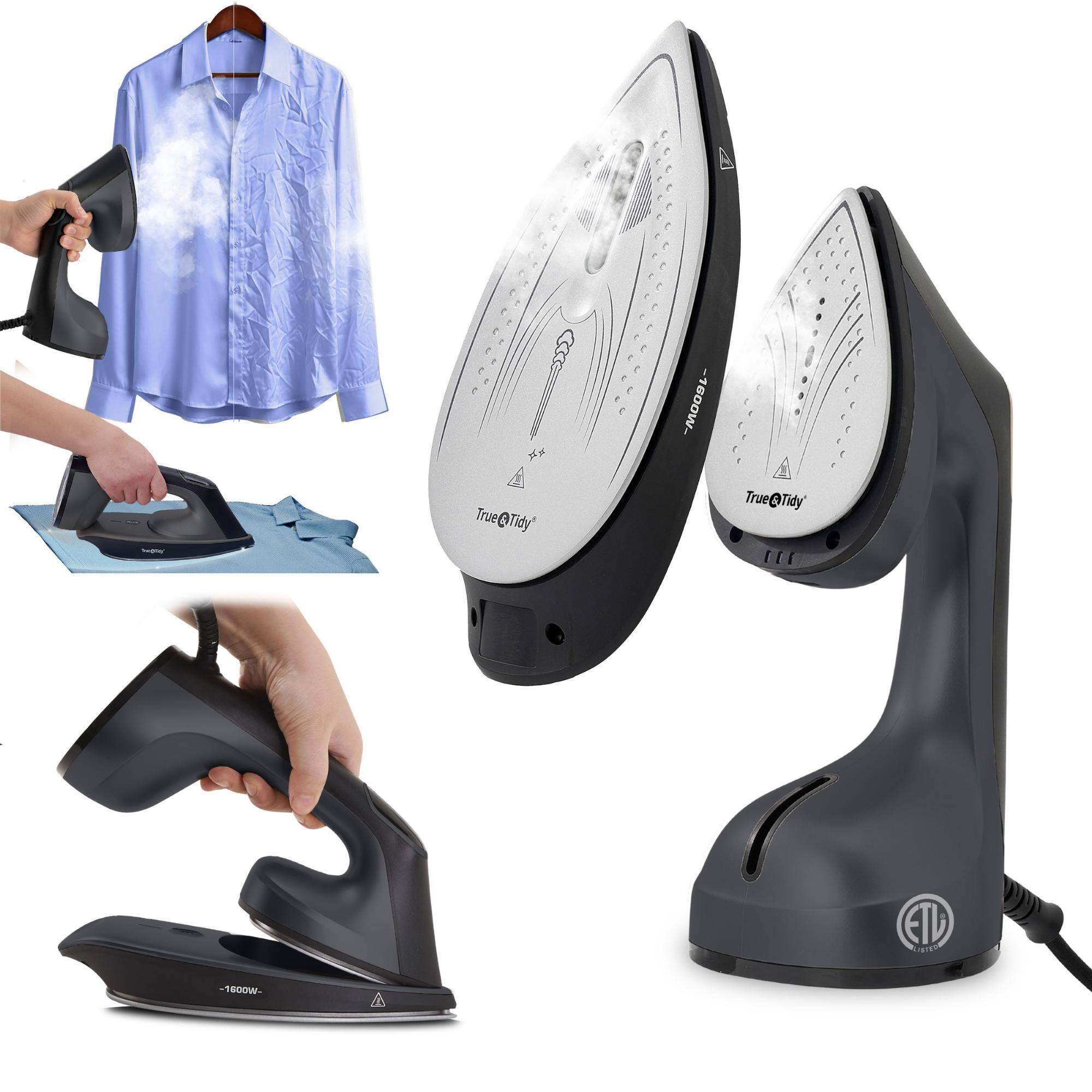 True & Tidy - 1600W DuoPress XL Iron & Steamer With Detachable Ironing Plate and Digital Screen - Gray price history on PriceWatchPro