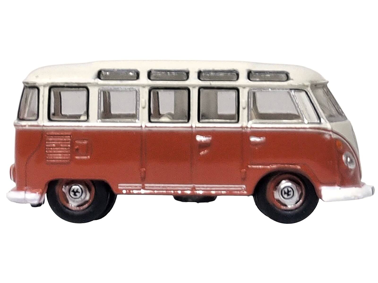 Alt View 2. Oxford Diecast - Volkswagen T1 Samba Bus Sealing Wax Red and Gray 1/148 (N) Scale Diecast Model Car by Oxford Diecast.