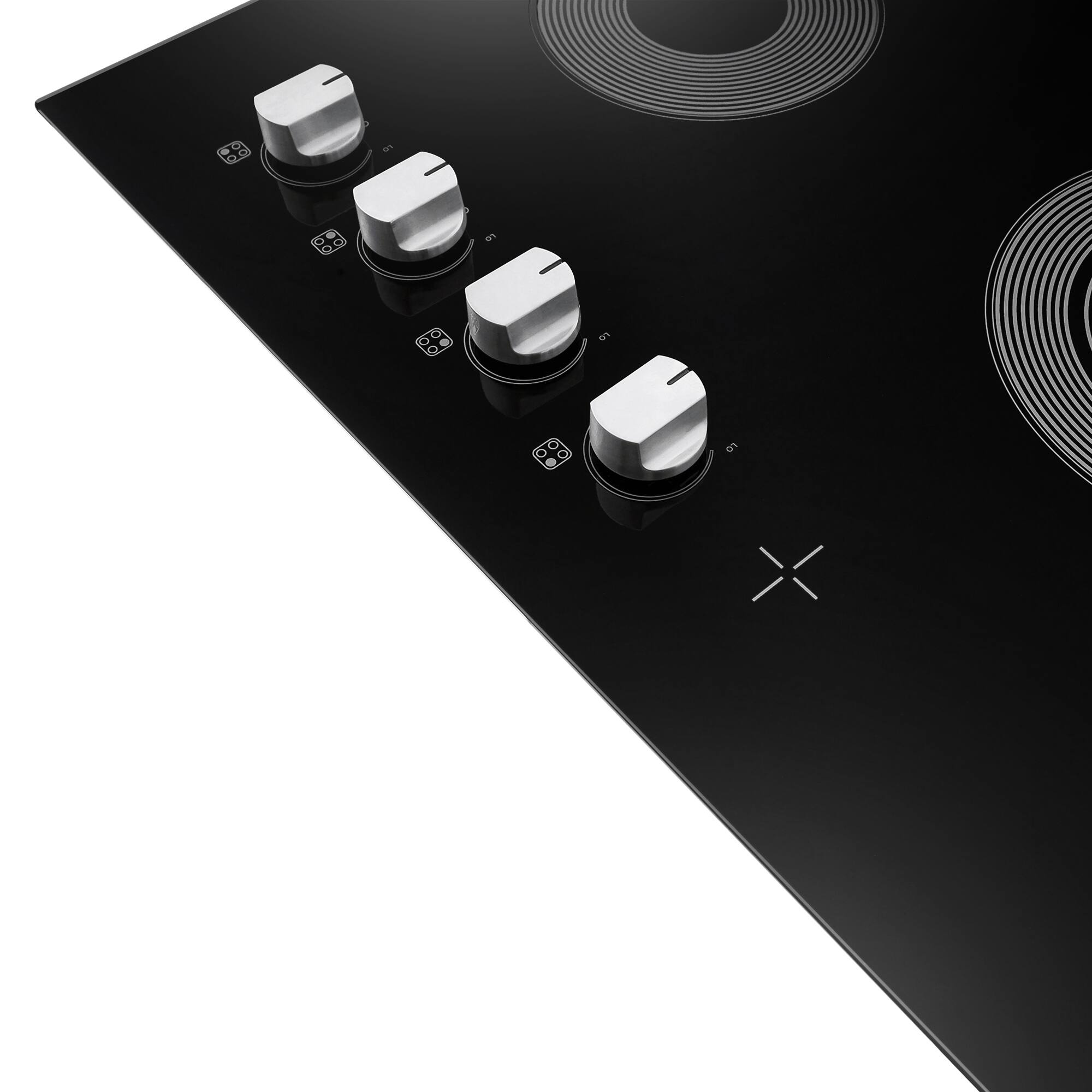 Alt View 3. COSMO - COS-304ECC 30 in. Electric Ceramic Glass Cooktop with 4 Burners, Dual Zone Elements, Control Knobs - Black.