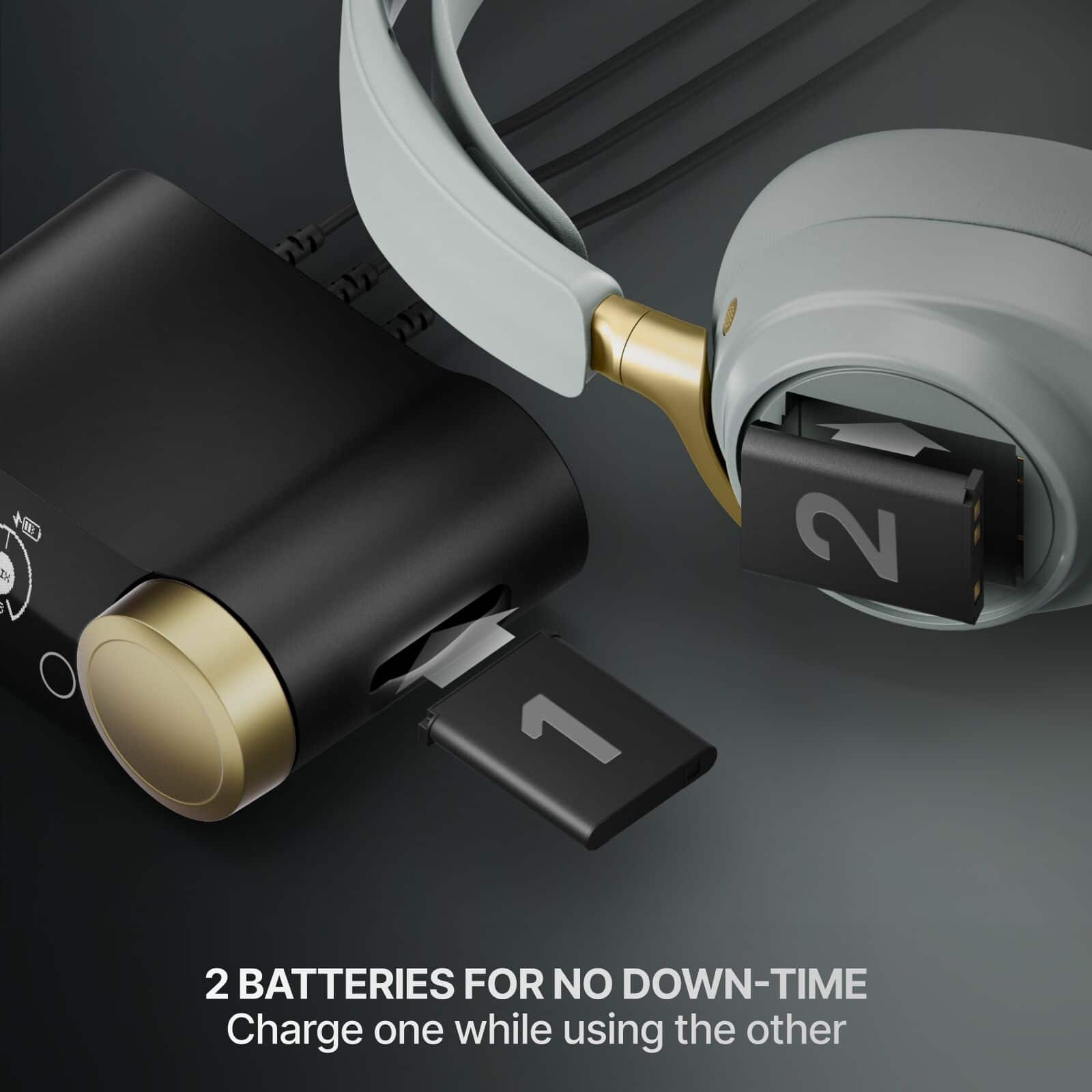 2 BATTERIES FOR NO DOWN-TIME
Charge one while using the other