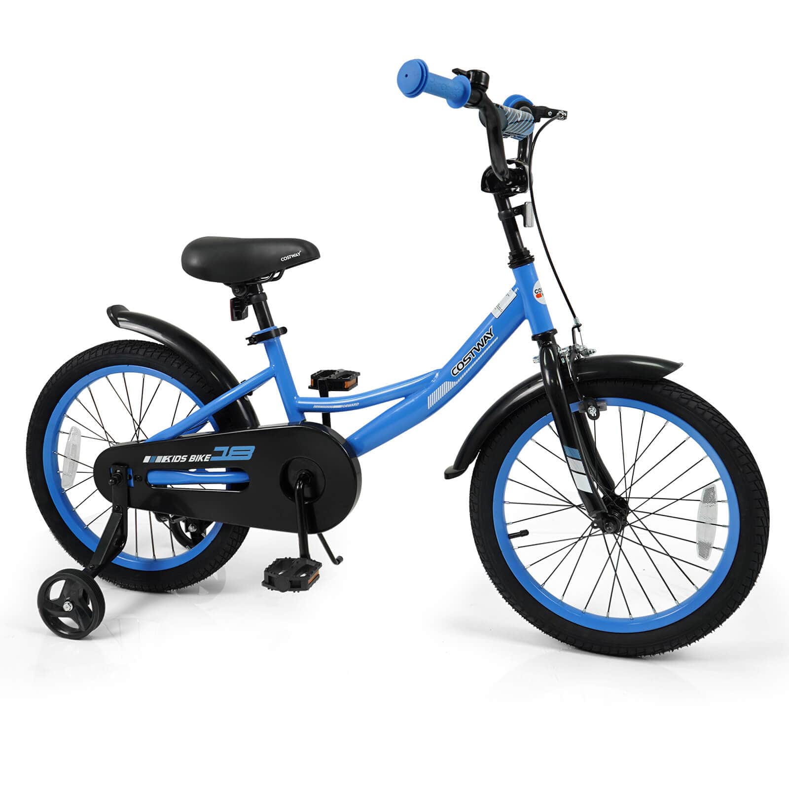 Costway - 18 Inch Kids Bike with Training Wheels Dual Brakes Adjustable Seat Handlebar Height - Navy price history on PriceWatchPro