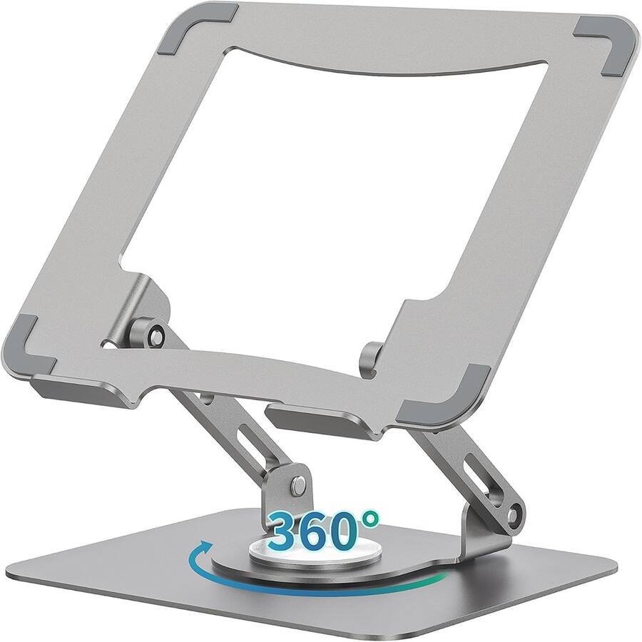 ACJPR Adjustable Laptop Stand, Foldable 360° Rotating Metal Riser ...
