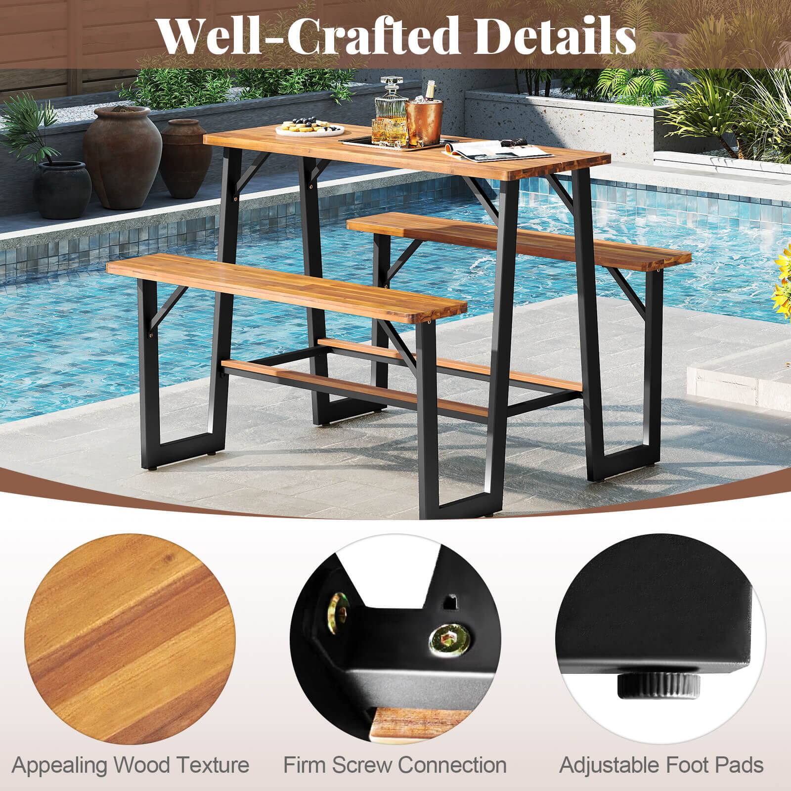 Well-Crafted Details

Appealing Wood Texture  
Firm Screw Connection  
Adjustable Foot Pads