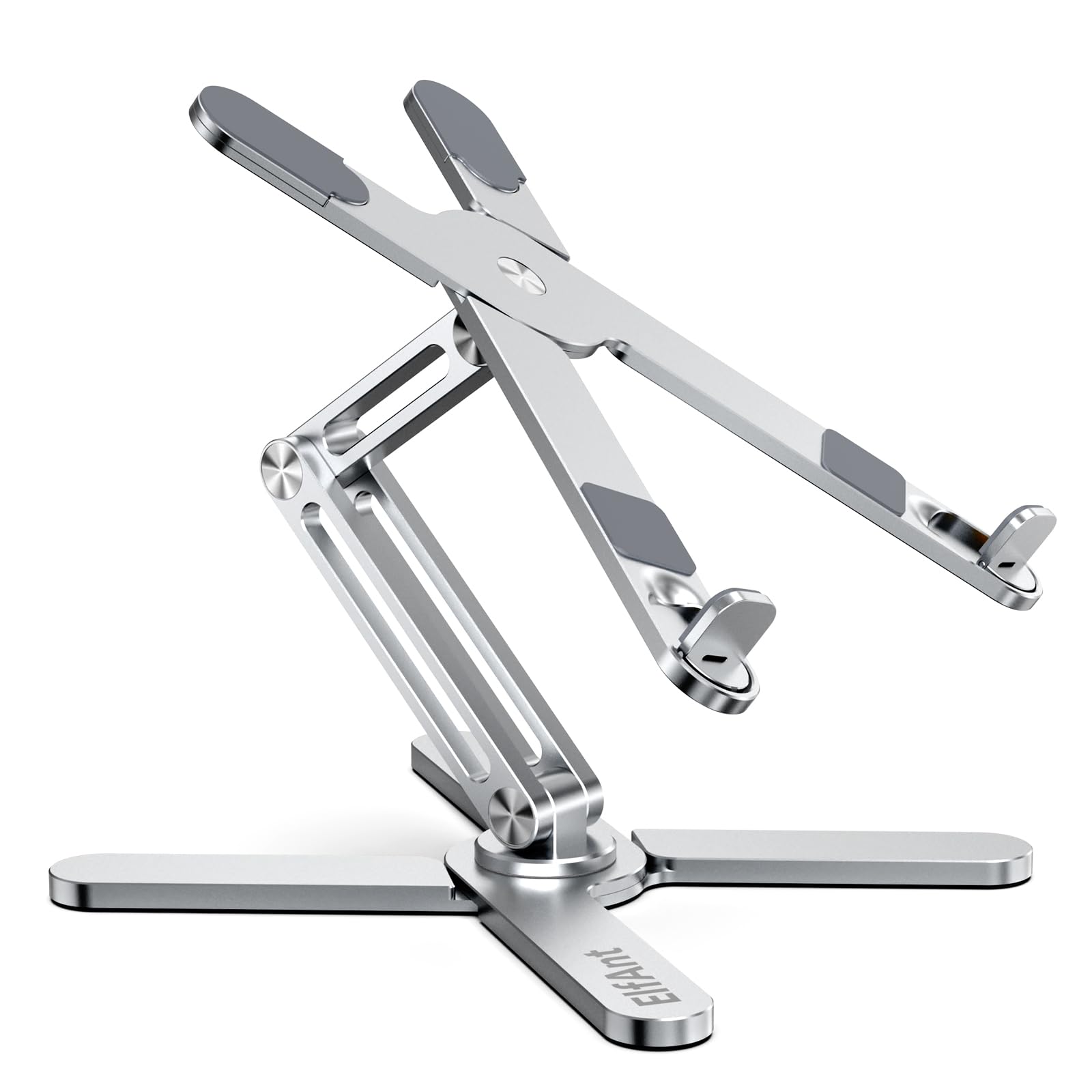 Left. HongFei - Laptop Stand 360 Degree Rotation Adjustable Portable for 10" - 17" Laptop Tablet - Silver.