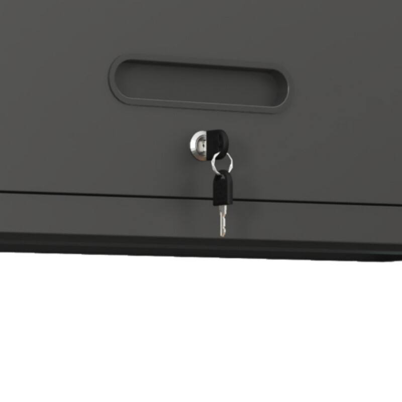 Alt View 6. ALEXOUN - Heavy Duty Metal Wall Mounted Tool Storage Cabinet, Easy Assembly and Use, Lockable, for Garage/Workshop/Utility Room - Black.