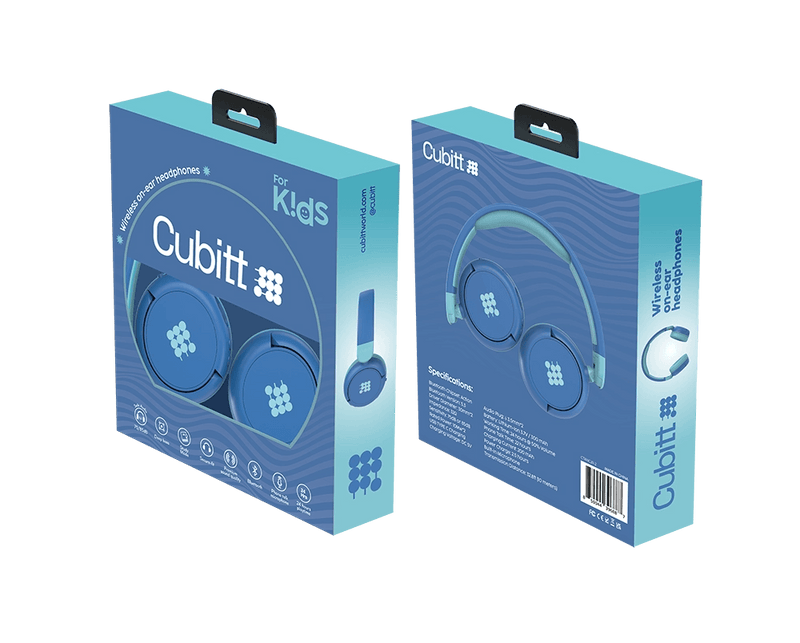 Cubitt  
Wireless on-ear headphones for Kids  

Cubittworld.com  

Specifications:  
- Wireless on-ear headphones  
- Cubitt  

Features:  
- Bluetooth  
- Volume control  
- Play/Pause  
- Call Answer/End  
- Microphone  
- Power Indicator  
- Charging Indicator  
- Foldable Design  
- Comfortable Ear Cushions  
- Adjustable Headband  
- Lightweight  
- Long Battery Life  

Cubitt  
Wireless on-ear headphones  

Cubittworld.com  

Specifications:  
- Wireless on-ear headphones  
- Cubitt  

Features:  
- Bluetooth  
- Volume control  
- Play/Pause  
- Call Answer/End  
- Microphone  
- Power Indicator  
- Charging Indicator  
- Foldable Design  
- Comfortable Ear Cushions  
- Adjustable Headband  
- Lightweight  
- Long Battery Life