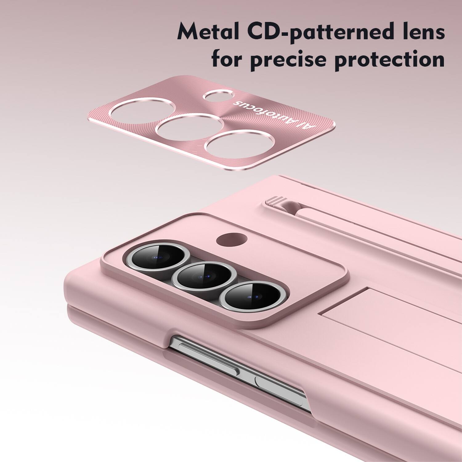 Metal CD-patterned lens for precise protection