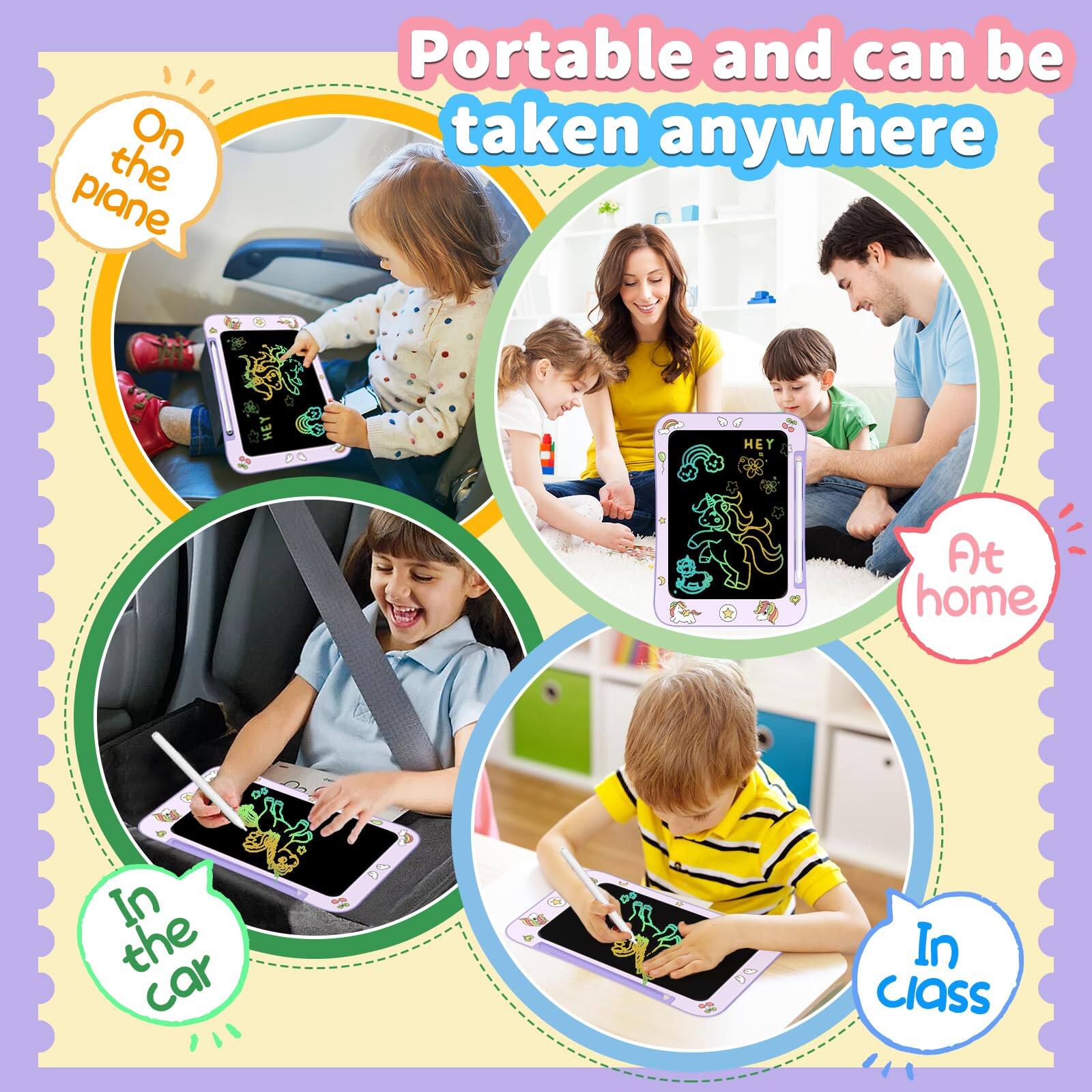 Portable and can be taken anywhere

- On the plane
- At home
- In the car
- In class