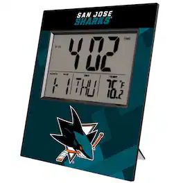Keyscaper - San Jose Sharks Color Block Digital Desk Clock - Multicolor
