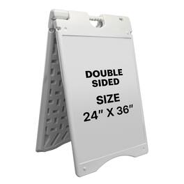 Jumbl - A Frame Sandwich Board – 24 x 36” Display Sidewalk Sign with PVC Sign Protector - White