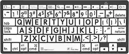 LogicKeyboard - Large Print Black on White Mini Bluetooth Keyboard for Windows - Black/White