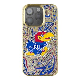 Keyscaper - NCAA - Kansas Jayhawks Paisley Bling iPhone Case - 14 - Gold