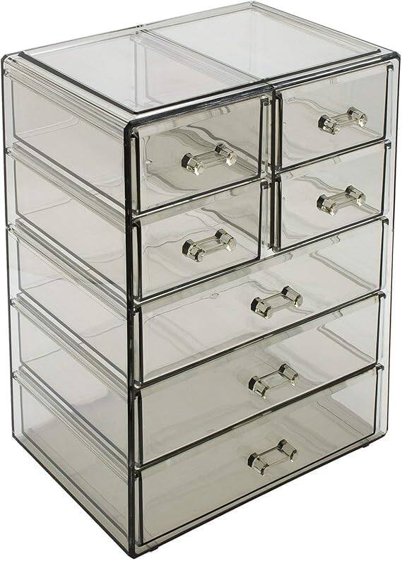 Angle. Sorbus - Sorbus Clear Cosmetic Makeup Organizer - Make Up & Jewelry Storage, Case & Display - Spacious Design  Vanity, Bathroom - Black.