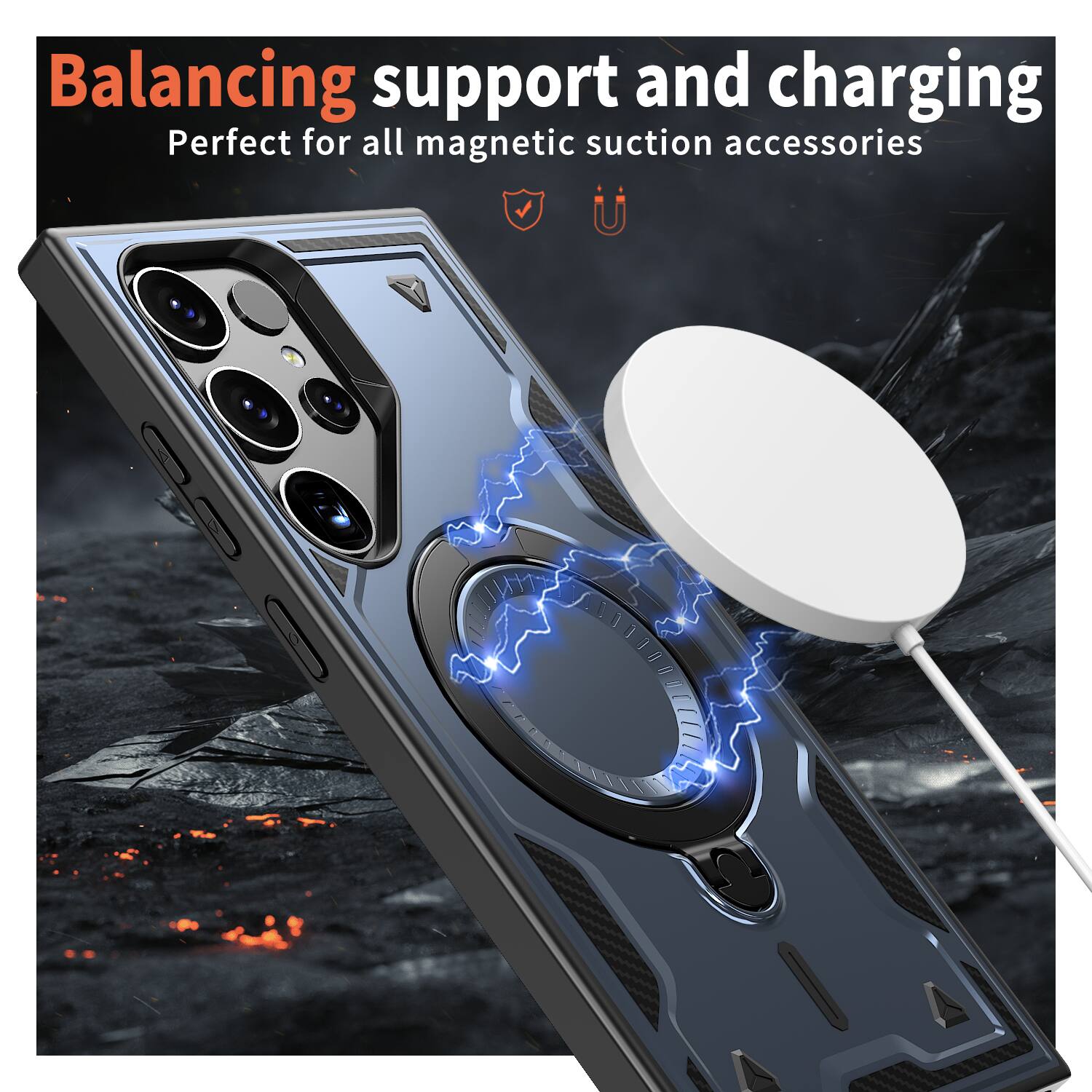 Balancing support and charging  
Perfect for all magnetic suction accessories