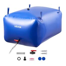 VEVOR - Water Storage Bladder 105.7 Gallon Large Capacity Water Bag, Portable & Collapsible Soft Waters Container, Leakproof - Blue