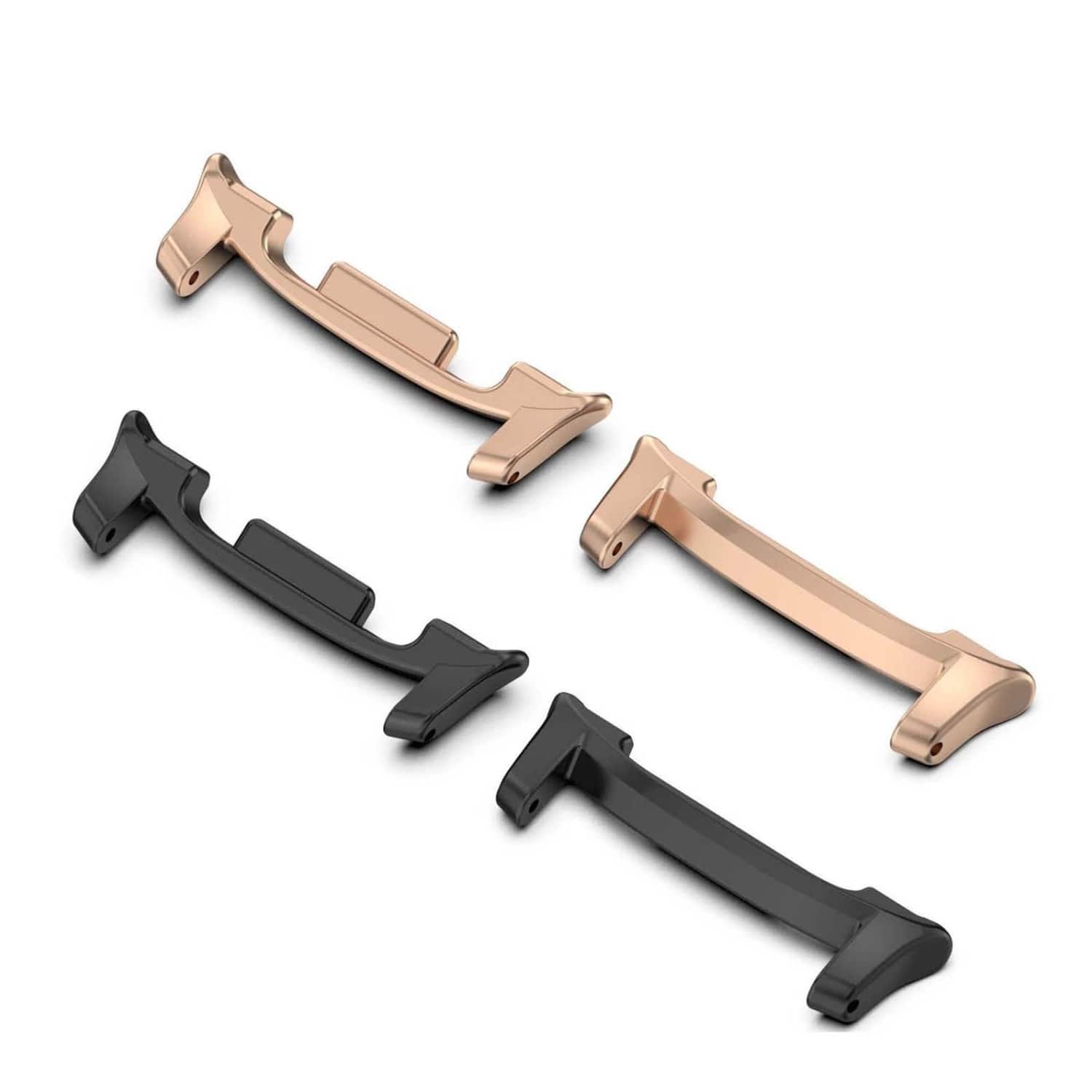 Stock Preferred - 2 Pack Aluminum Metal Watch Band Connector Adapters for Samsung Galaxy Watch 8 40/44mm - Black RoseGold