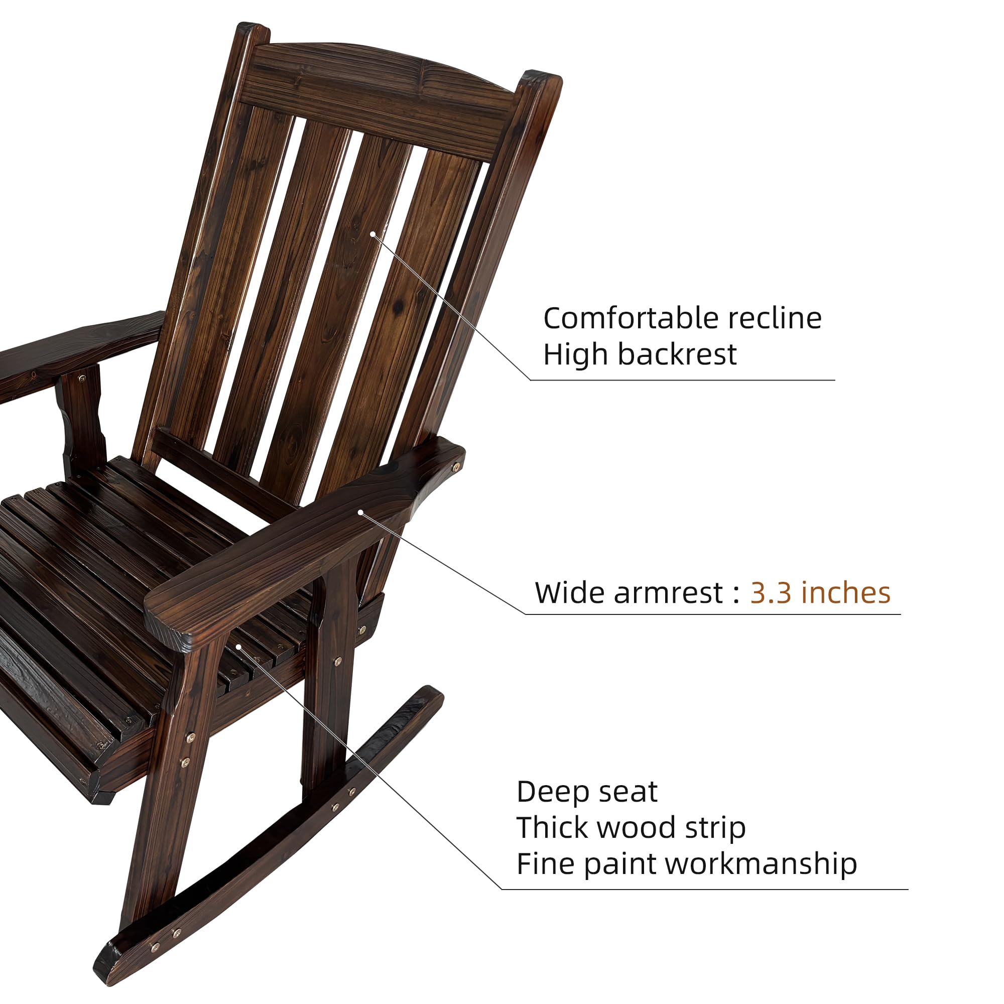 - Comfortable recline
- High backrest
- Wide armrest: 3.3 inches
- Deep seat
- Thick wood strip
- Fine paint workmanship