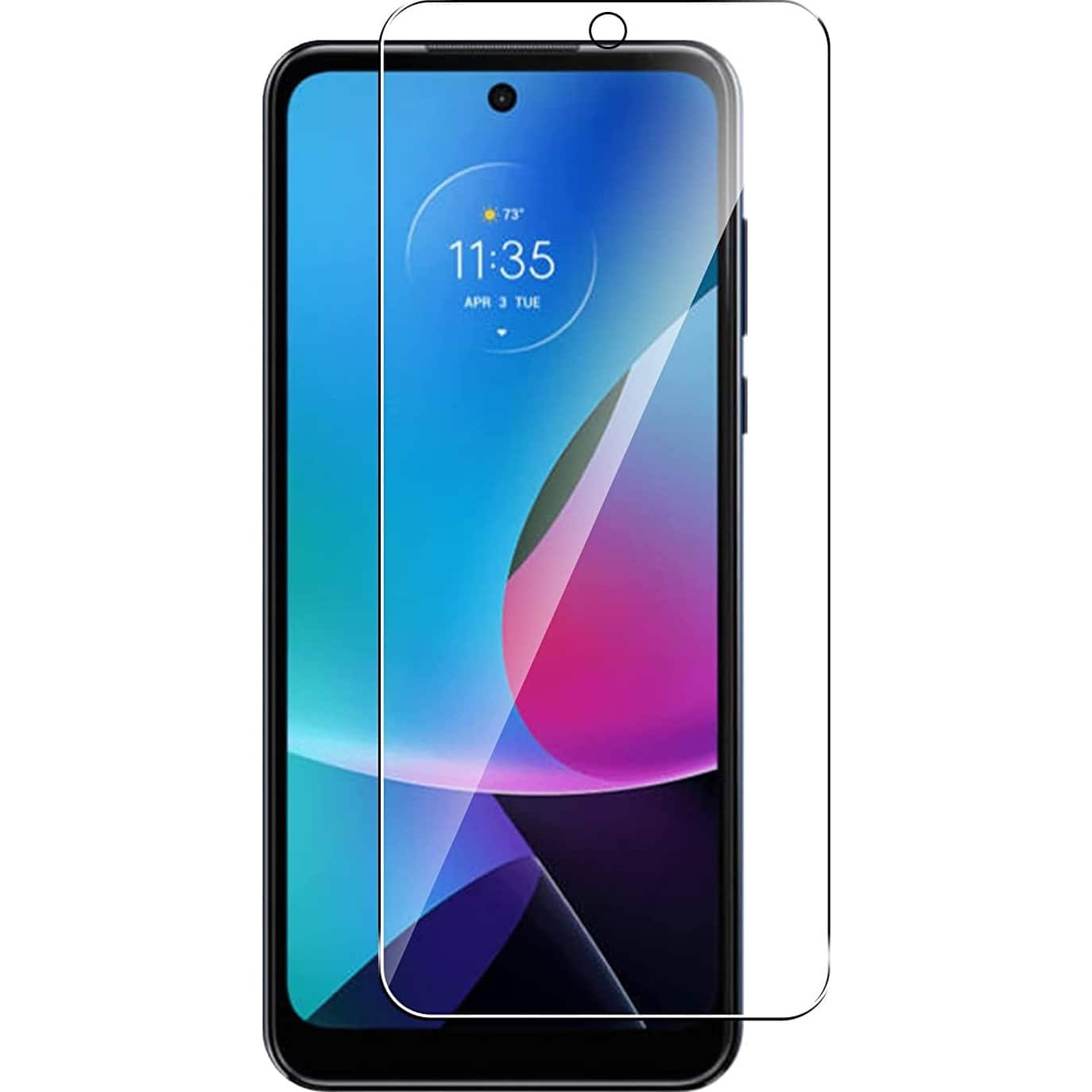 Angle. SaharaCase - ZeroDamage Ultra Strong+ Tempered Glass Screen Protector for Motorola Moto G Play (2023) - Clear.