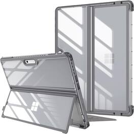 Fintie - Hard Case for 13 inch Microsoft Surface Pro 12th (2026)/11th/10/9, Shockproof Folio Rugged Cover with Clear Back Shell - Gray