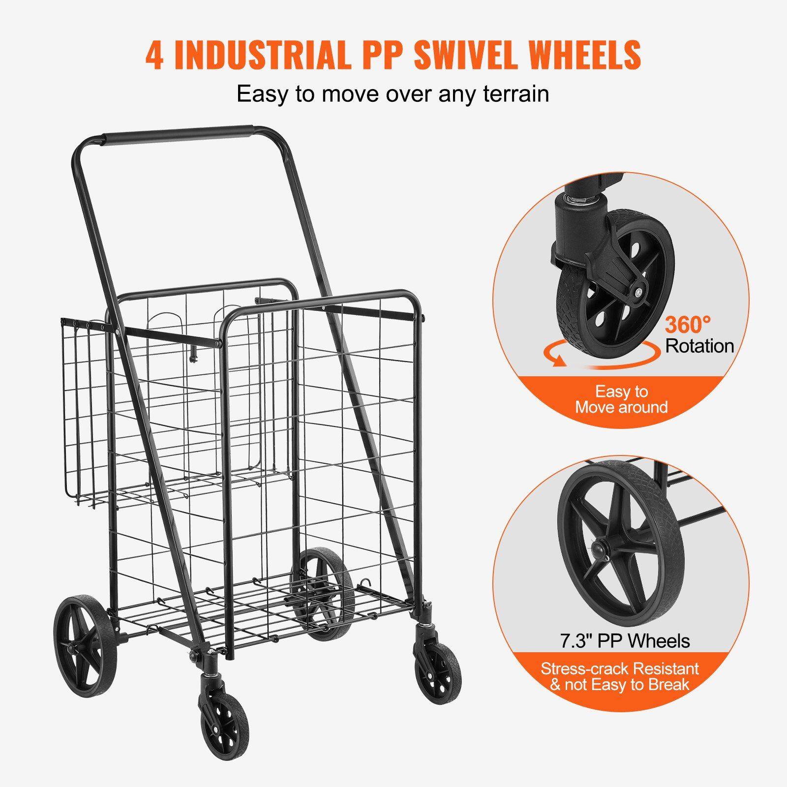4 INDUSTRIAL PP SWIVEL WHEELS  
Easy to move over any terrain  

360° Rotation  
Easy to Move around  

7.3" PP Wheels  
Stress-crack Resistant & not Easy to Break