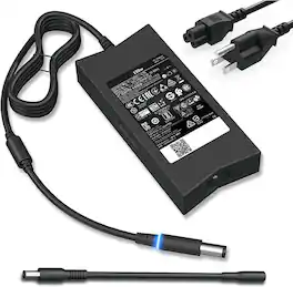 Core Tech - 130W AC Laptop Charger for XPS 15, Inspiron, Precision 5510 & Docking Stations - Black