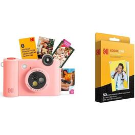 Kodak - Smile+ 2-in-1 Instant Print Camera Gift Bundle w/ Case, Zink 20pk & Accessories - Pink