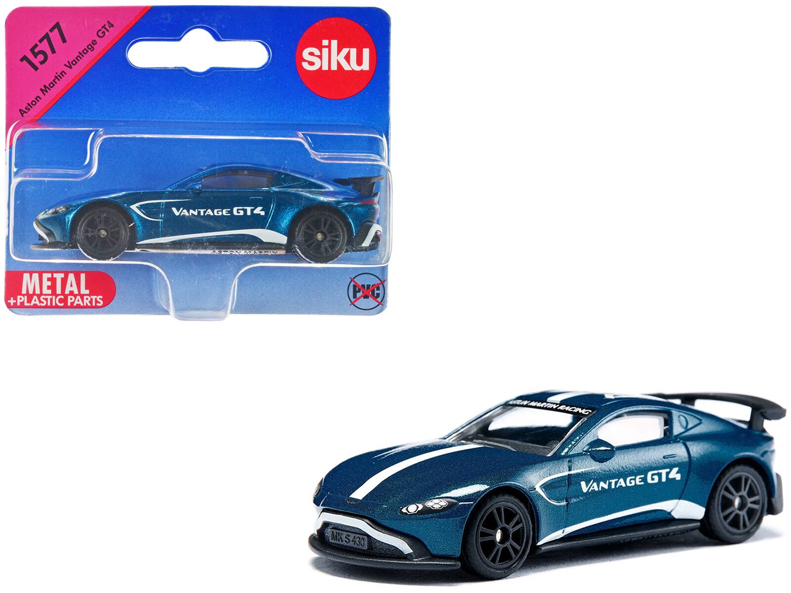 Aston Martin Vantage GT4 Blue Metallic w/ White Stripes Diecast Model Car by Siku price history on PriceWatchPro