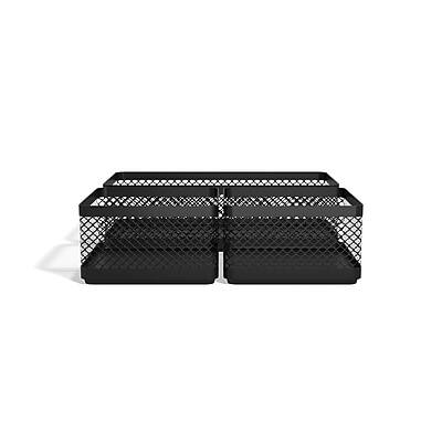 Front. TRU RED - TRU RED™ 3-Compartment Stackable Wire Mesh Desk Organizer, Matte Black (TR57547) - Matte Black.
