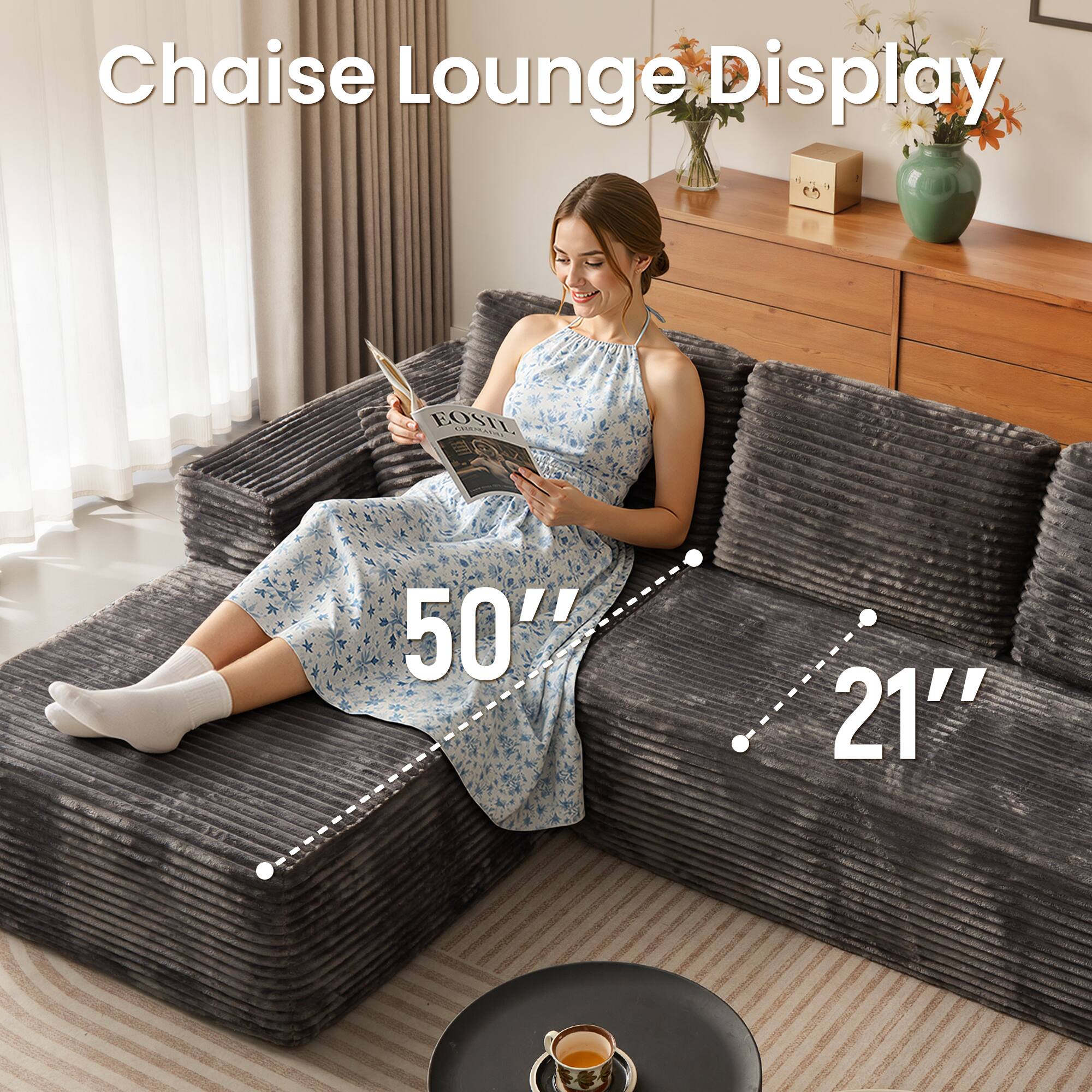 Chaise Lounge Display  
1. EOSIL LA TINL  
50"  
21"