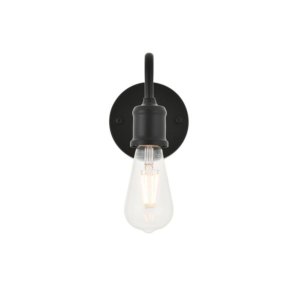 Alt View 4. Living District - Serif 1 light black Wall Sconce - Black.