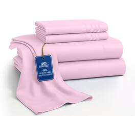 Lux Decor Collection - 4-Piece Queen Bed Sheet Set, Ultra Soft Microfiber, Deep Pocket, Wrinkle-Resistant, Hypoallergenic, All-Season Comfort - Pink