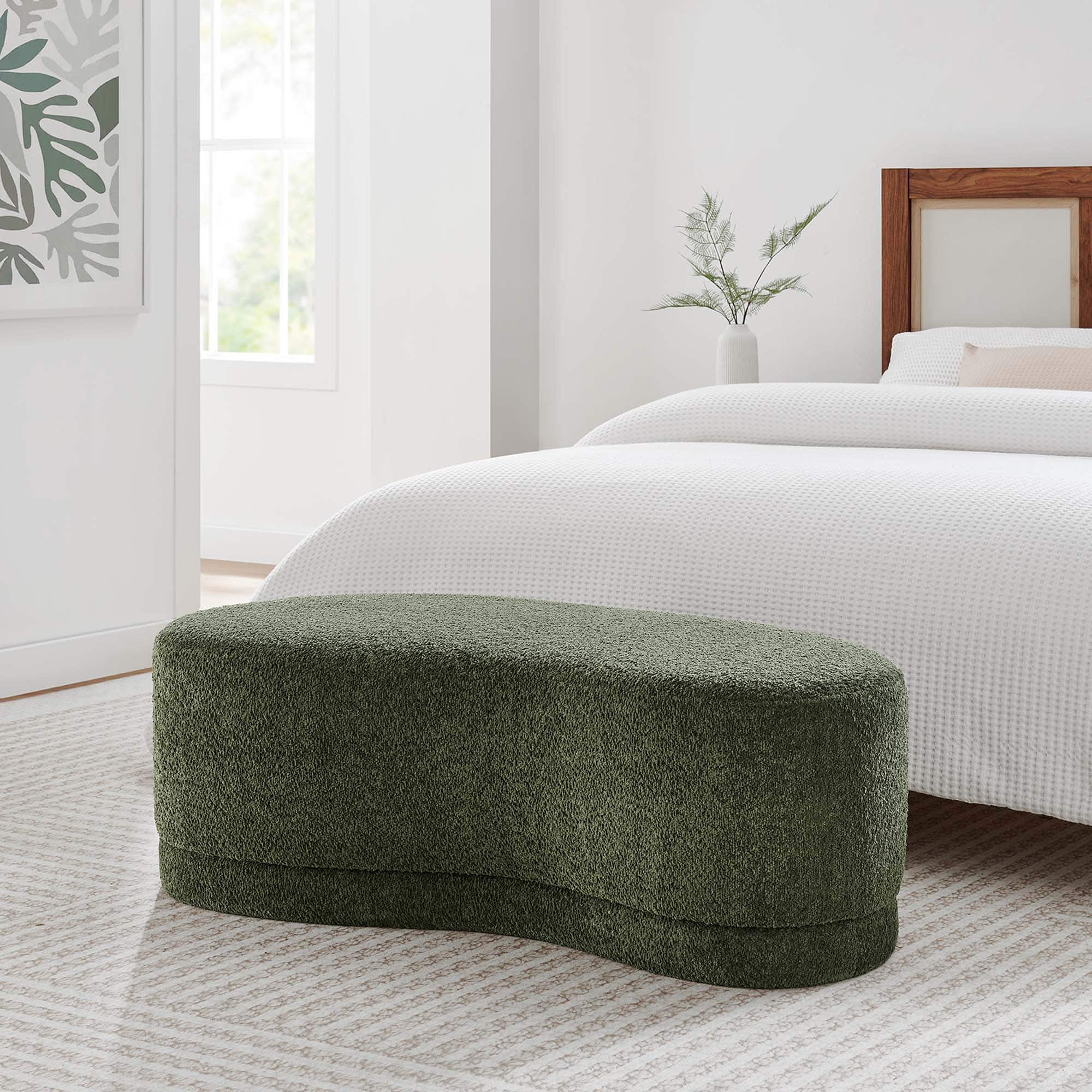 Nimbus 48" Upholstered Ottoman Bench by Modway - Sage