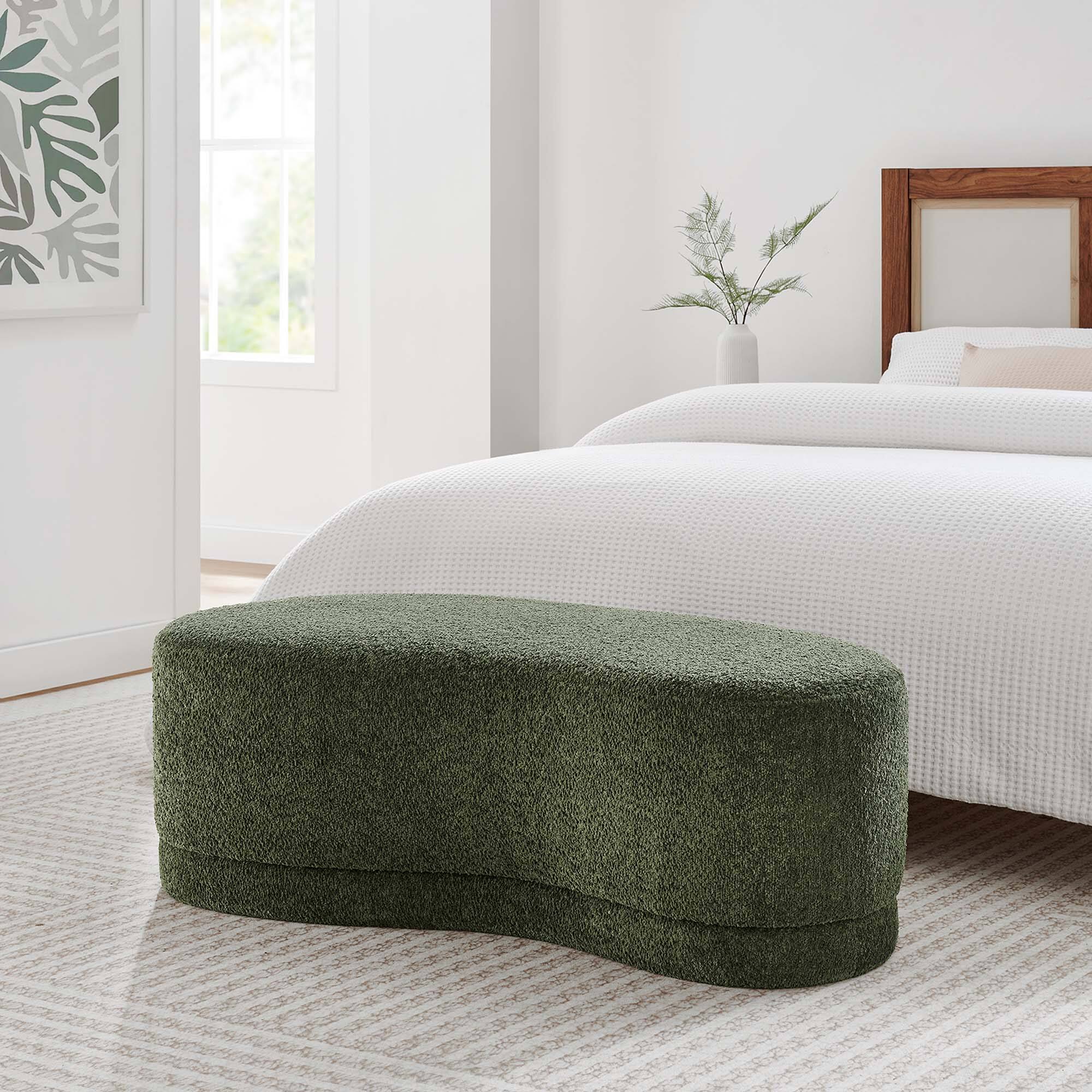 Front. Modway - Nimbus 48" Upholstered Ottoman Bench by Modway - Sage.
