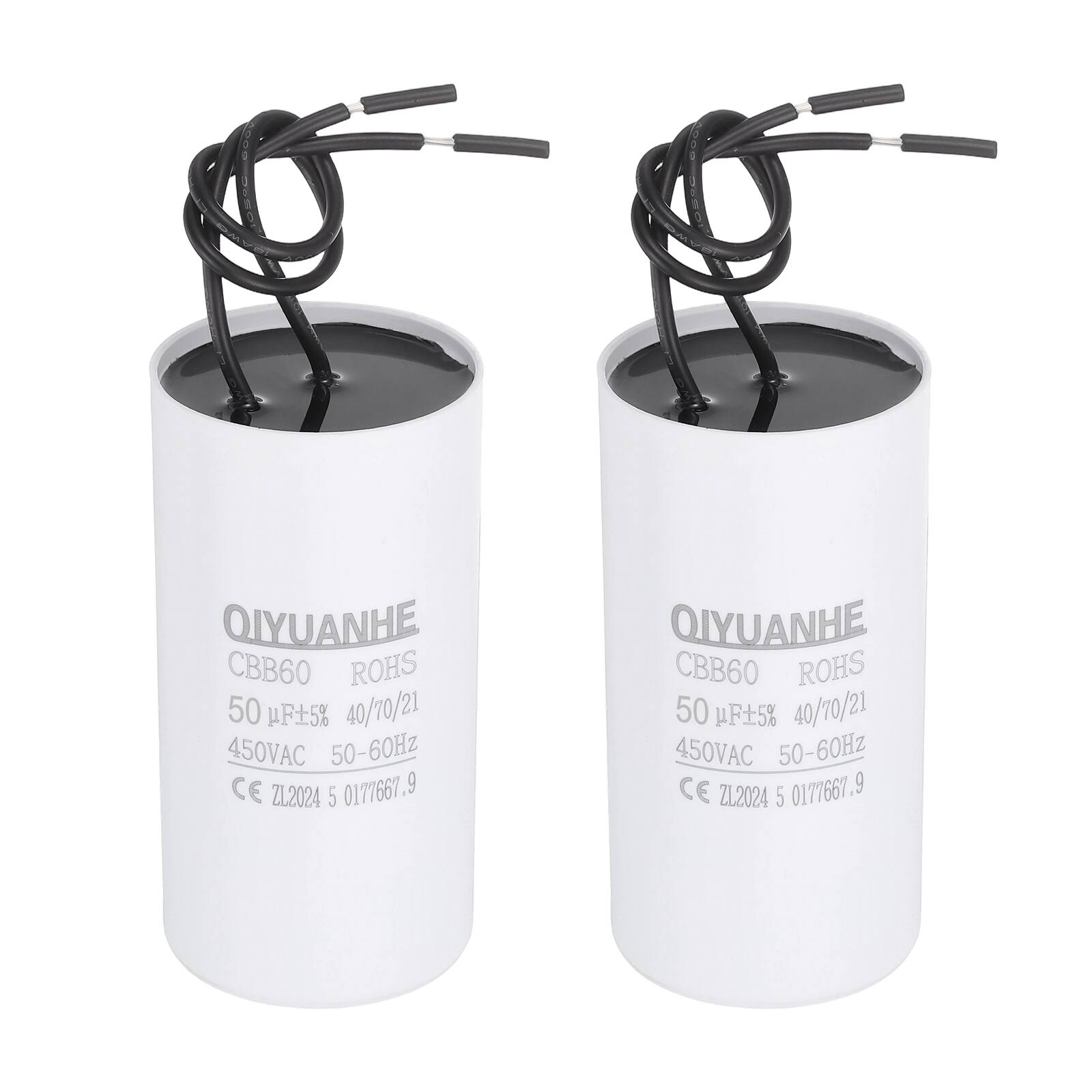 Unique Bargains - 2pcs CBB60 Capacitor 50uF 450V Run Round Start Capacitor for AC Motor, Pump, HVAC Compressor - White price history on PriceWatchPro