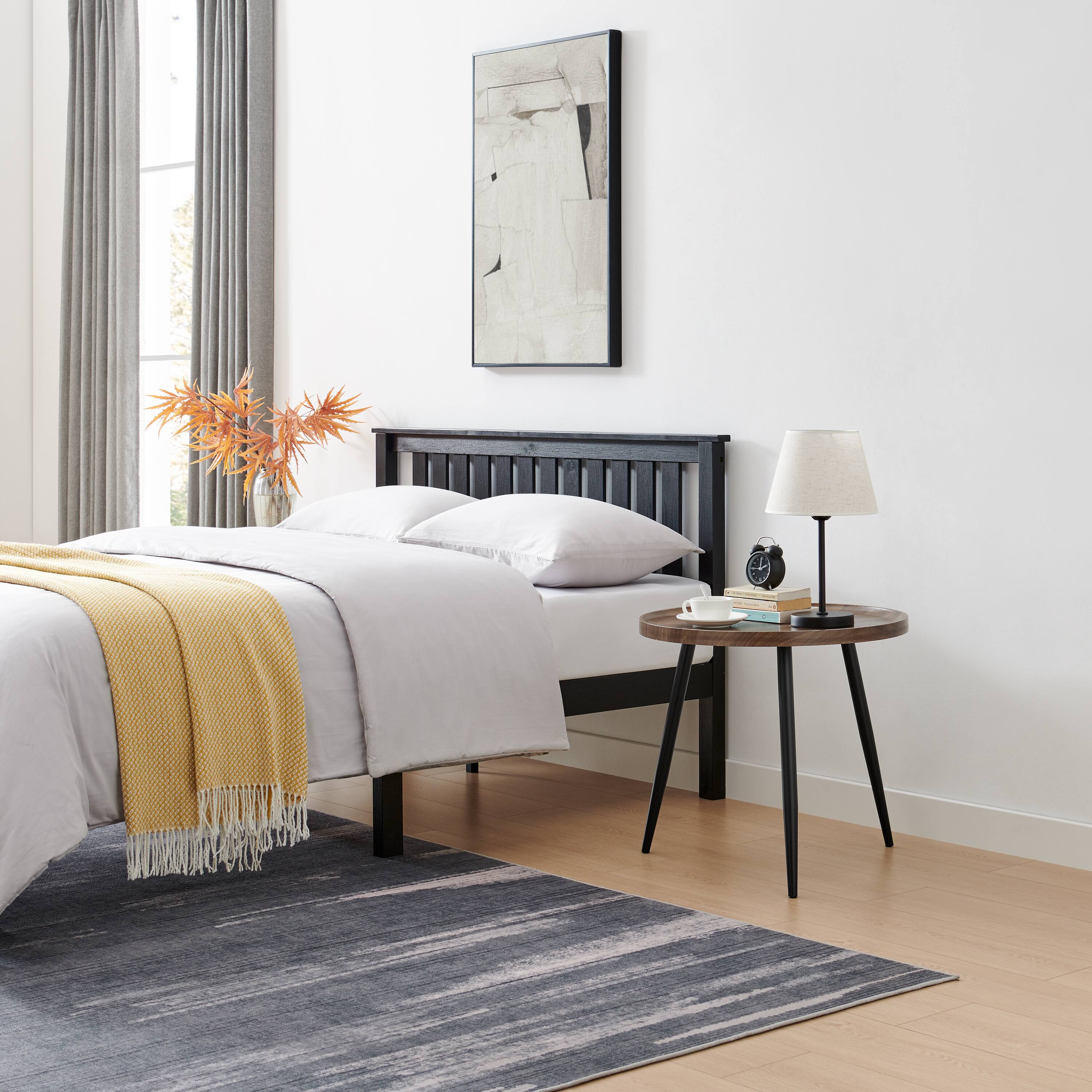 Alt View 5. Danya B - Paxton Raised Lip Edge Side Table - Round - Walnut - Walnut, Black.