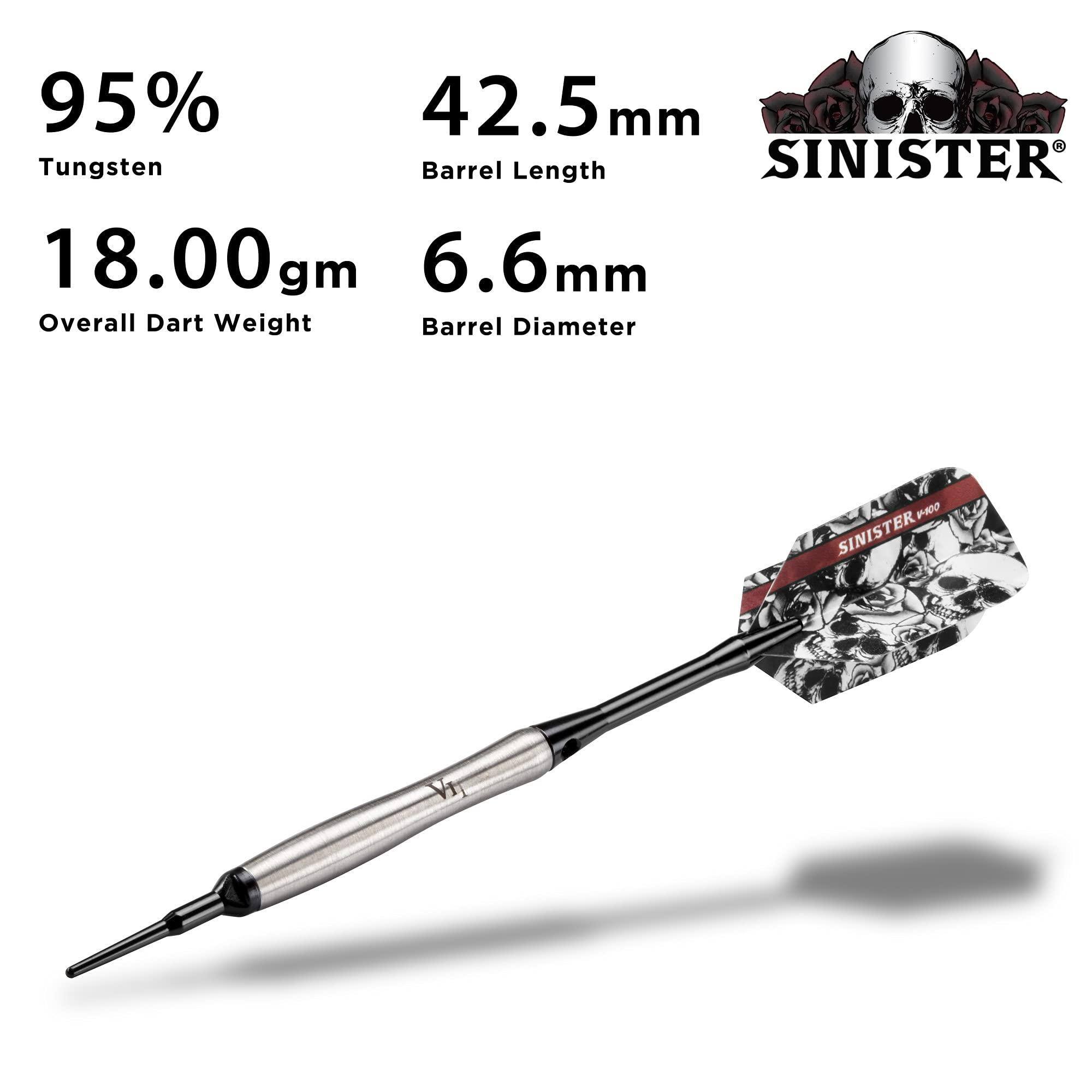 95% Tungsten  
42.5mm Barrel Length  
18.00gm Overall Dart Weight  
6.6mm Barrel Diameter