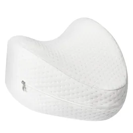 Fosmon - Knee Pillow for Side Sleepers, Leg Pillow for Side Sleeping and Back Pain Relief, Memory Foam Orthopedic Contour Pillow - White