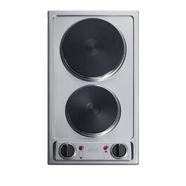 SUMMIT - 12" Wide 115V 2-Burner Solid Disk Cooktop - Silver