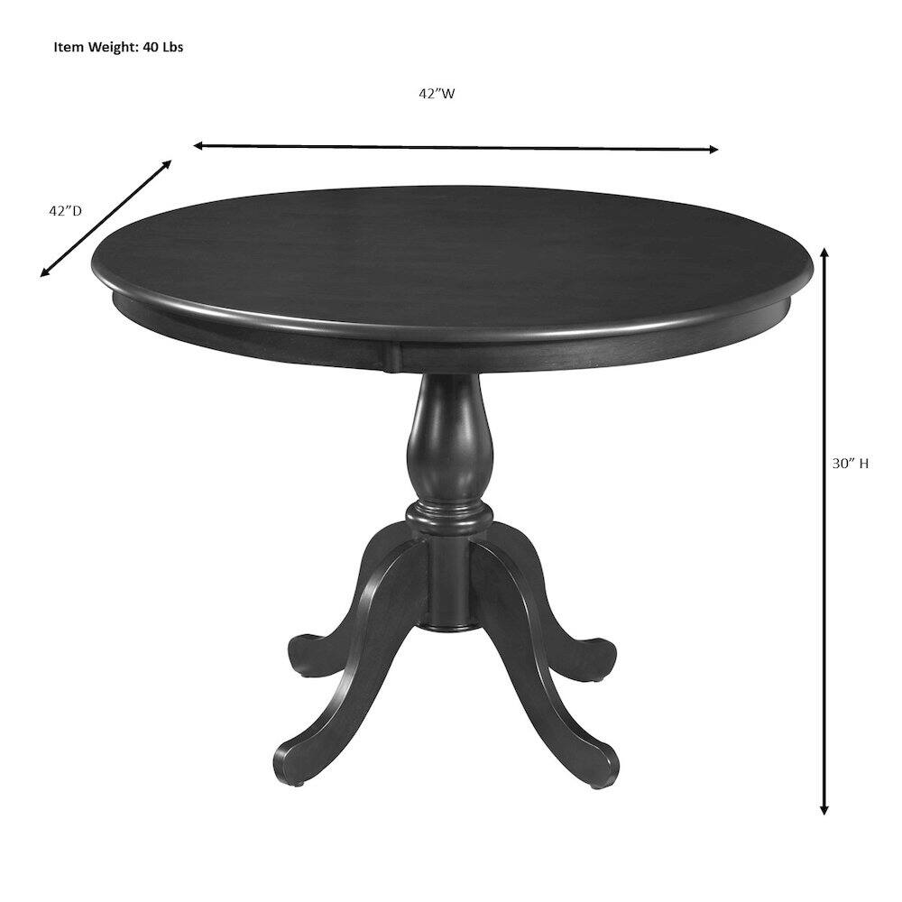 Item Weight: 40 Lbs  
42"W  
42"D  
30" H