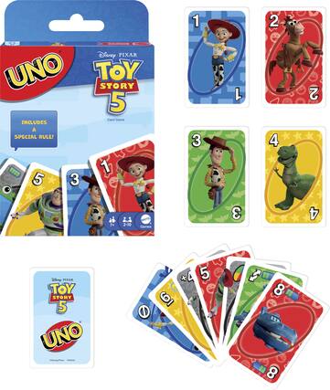 AICM | PEr d Disney PIXAR UNO TOY STORY 5 Card Game INCLUDES A SPECIAL RULE! I 1 5 3 1 3 3 1 2 4 2 - 4 7+ d 2-10 MAITEL Games 3 4 Sisney PIXAR TOY STORY 5 UNO nT - 6 4 5 I 8 a2 A 8