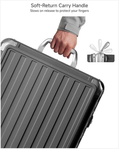 LUGGEX Carry On Aluminum Frame Zipperless Polycarbonate Spinner LUGGEX Carry On Aluminum Frame Zipperless Polycarbonate Spinner