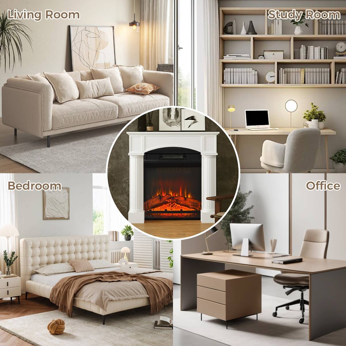Living Room  
Study Room  
Bedroom  
Office