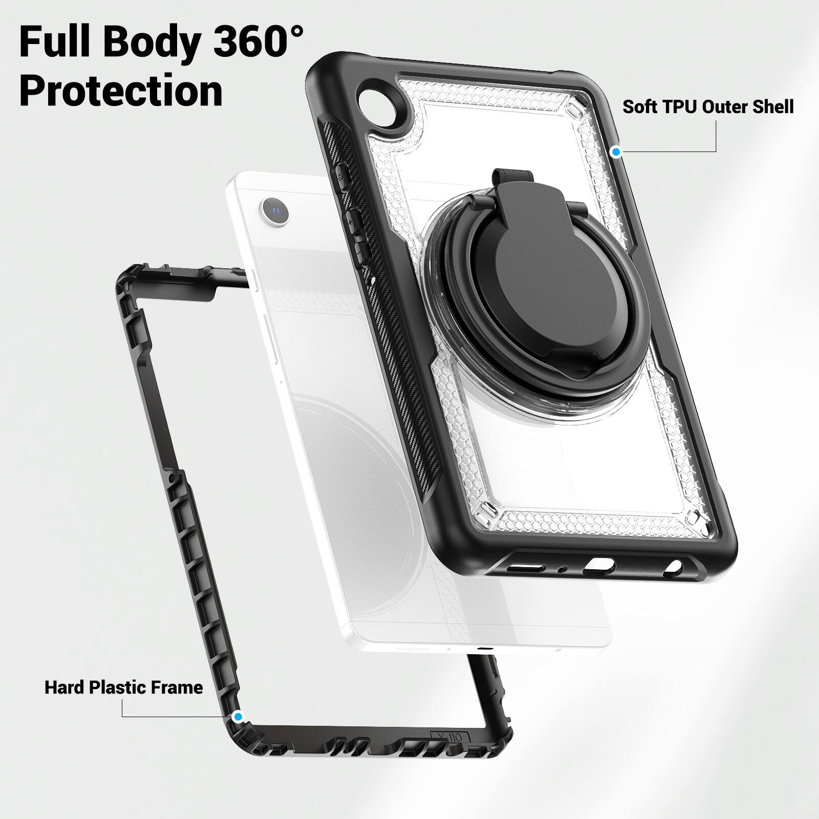 Full Body 360° Protection  
Soft TPU Outer Shell  
Hard Plastic Frame
