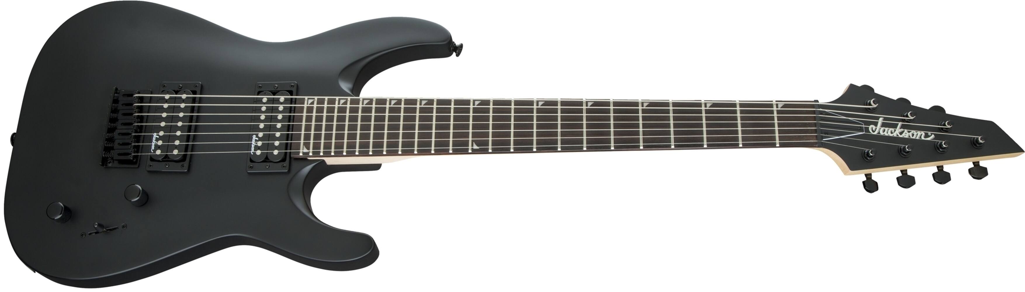 Back. Jackson - Jackson JS Series Dinky Arch Top JS22-7 DKA HT, Satin Black Electric Guitar.