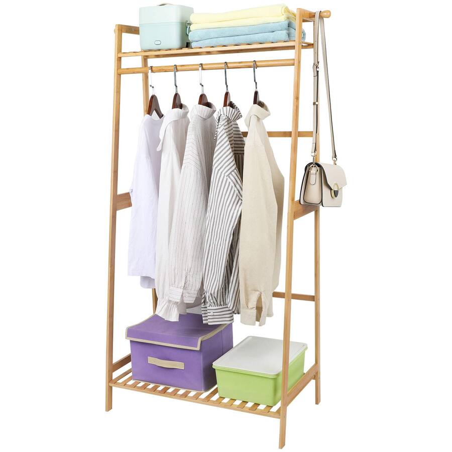 Cedar Assembly Garment Rack 7 tier Storage Shelves Clothes Hanging ...
