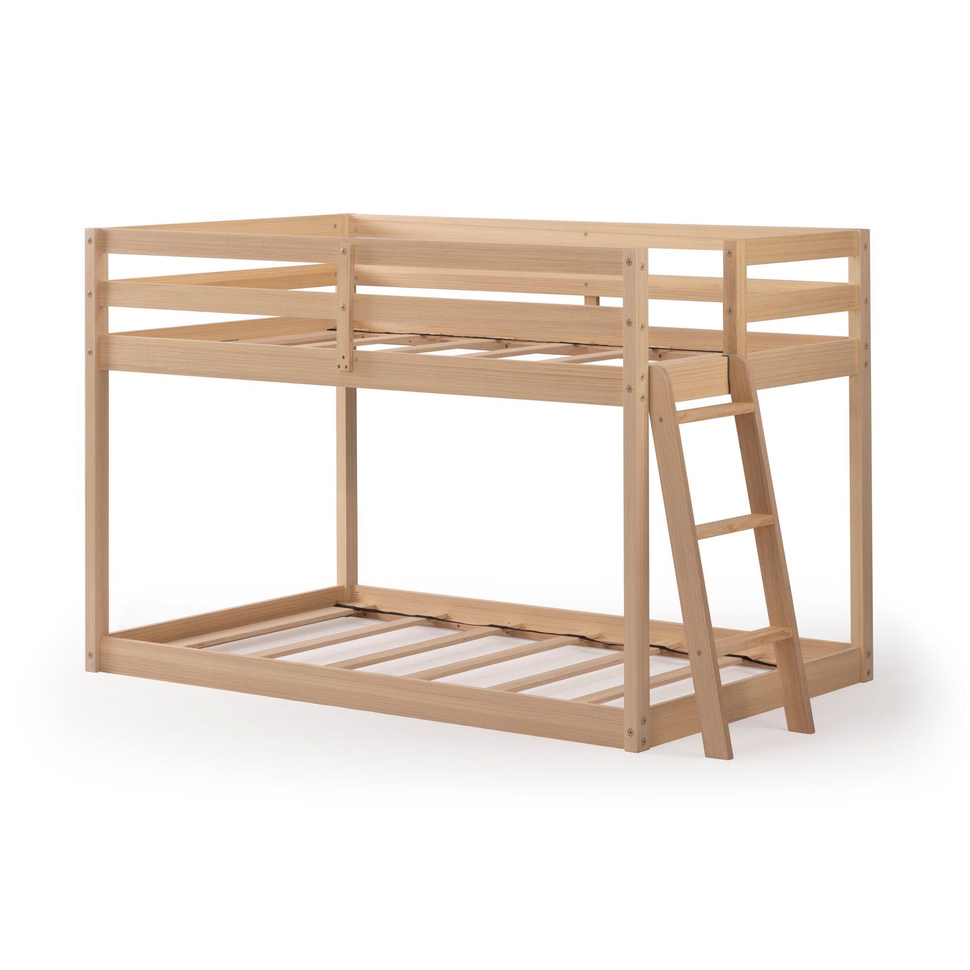 Alt View 2. Grain & Grove - Bear Plywood Twin/Twin Low Bunk, Embossed Natural - Natural.