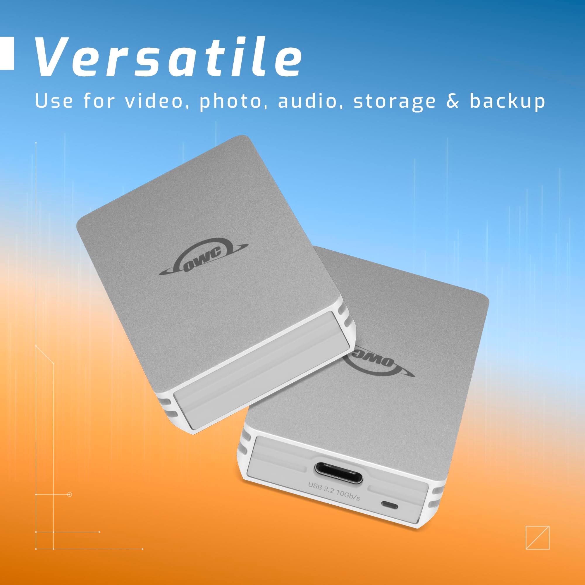 Versatile  
Use for video, photo, audio, storage & backup  

OWC OMO  
USB 3.2 10Gb/s