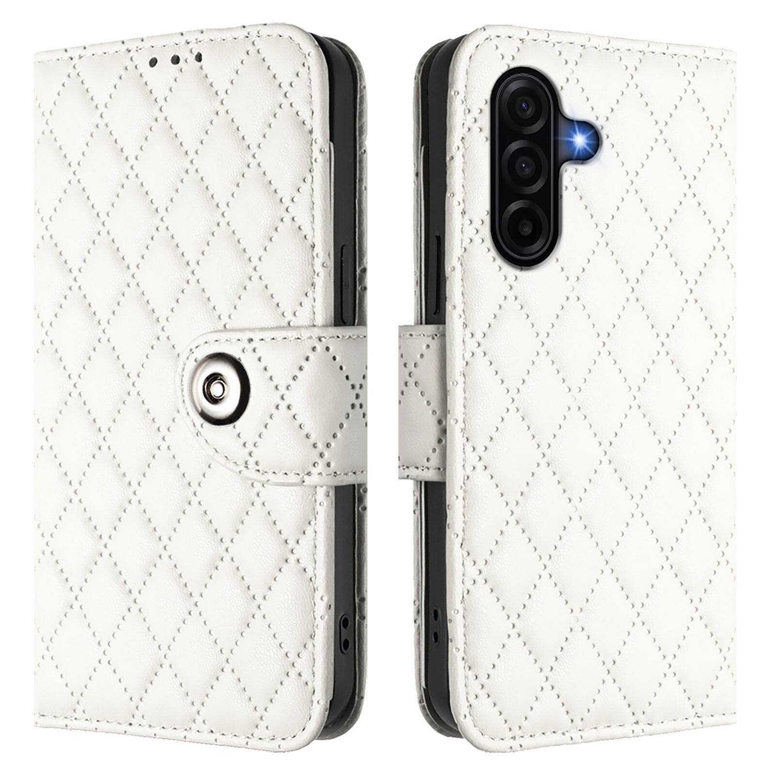 Front. Dteck - for Samsung Galaxy A37 5G PU Leather Wallet Case,7-Card Holder Slots TPU Inner Cover Stand Folio Flip Case+Lanyard - White.