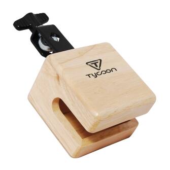 Front. Tycoon Percussion - 4.5" Temple Wood Block, Siam Oak Construction, Tuned to Ancient Pitch, Includes Mounting Bracket & Mallet.