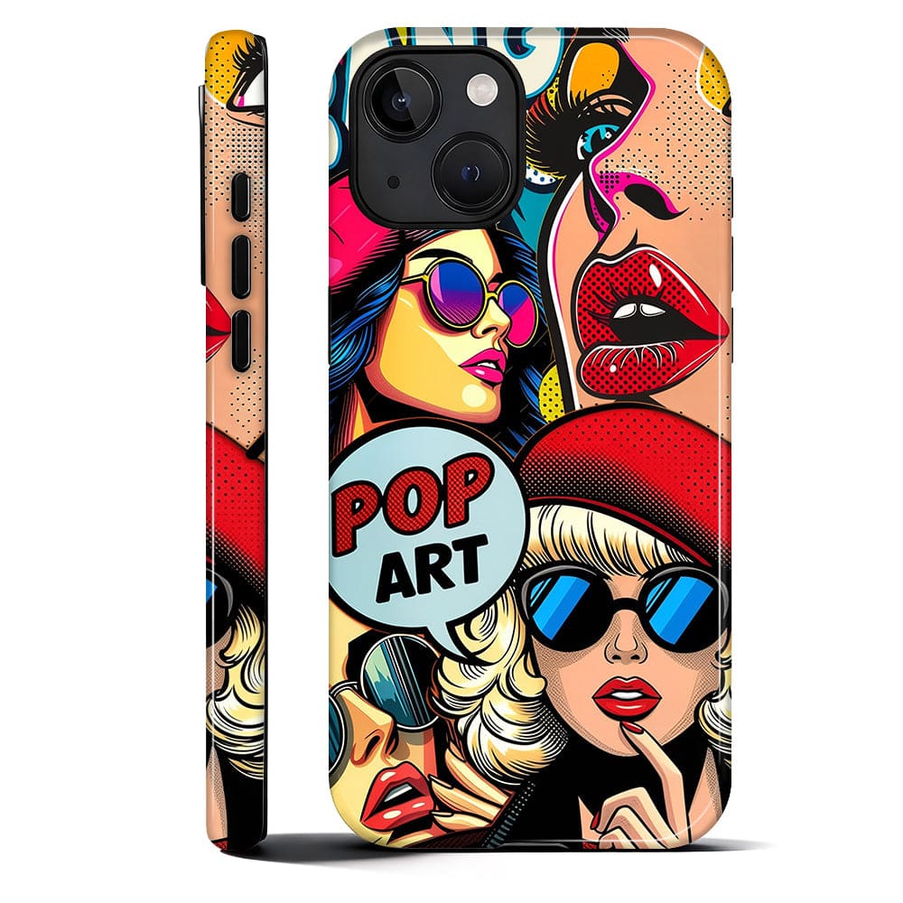 Finnhomy - Smartphone Case for iPhone 14 Plus - Nordic Blossom Design 2 Layer Military Protection Anti Slip Grip - Pop Art Icons for iPhone 14 Plus